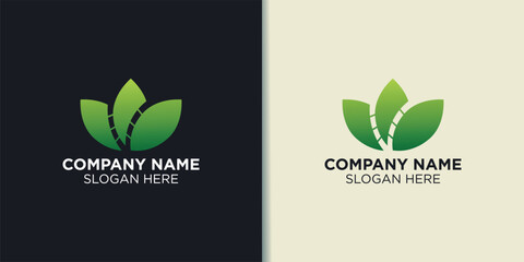 lotus and bamboo logo vector, nature logo inspiration 