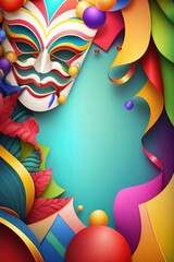 Obraz premium Carnival or festive template background with empty copy space for copywriting or text generative ai