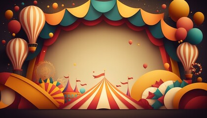 Carnival or festive template background with empty copy space for copywriting or text generative ai