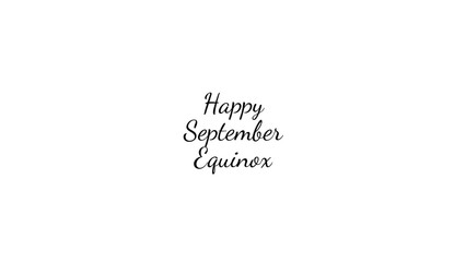 Happy September Equinox wish typography with transparent background