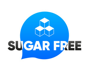 Sugar Free banner. The concept of healthy natural organic food. Food packaging decoration element. Vector illustration.
