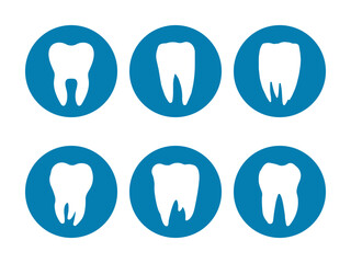 tooth icon set, tooth signs, dentist labels
