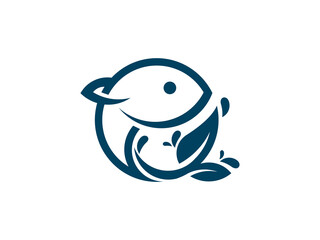 modern fish illustration vector logo