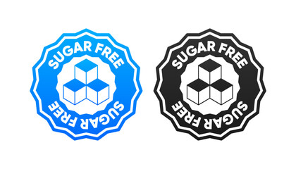 Sugar Free icons. The concept of healthy natural organic food. Stamps in various designs. Food packaging decoration element. Vector illustration.