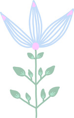 simple hand-drawn flower. isolated flower