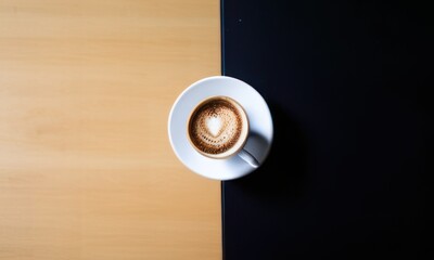 coffee cup on table background created with generative AI