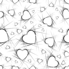 heart shapes texture textile background black and white