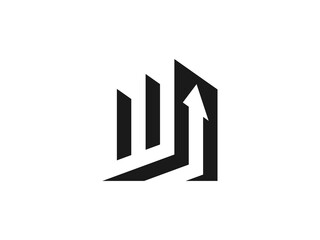 modern letter W up illustration vector logo
