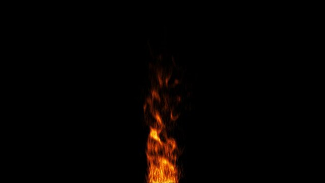 Fire flame on a black background with overlay function