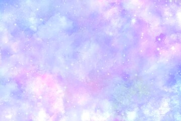 夢かわいい背景 星空 ユニコーンカラー イラストレーション