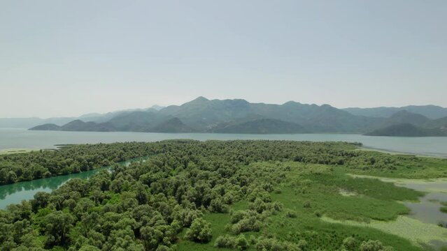 Skadar Lake And River moracha Channel. Skadarsko Jezero i Kanal Rijeke Morace