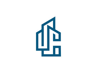 modern building letter C illustration vector logo