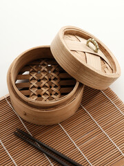 Klakat Bambu or traditional bamboo steamer. 
