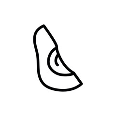 Avocado color line icon. Vegetarian product.
