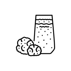 Broccoli smoothie color line icon. Healthy food.