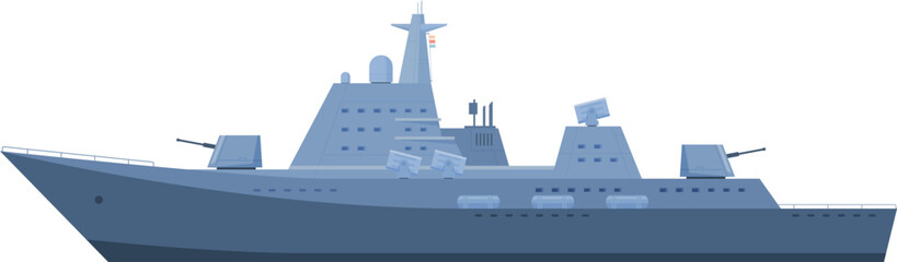 Warship military war ship nautical transportation battleship nautical vessel isometric vector © Vikivector