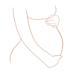 Pregnant Belly Outlined