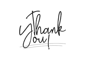 Thank you Hand drawn lettering. Vector illustration. Thank you, Thanks, thankfully, Thanks giving text vector.