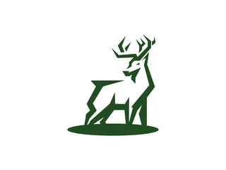 modern deer illustration vector logo