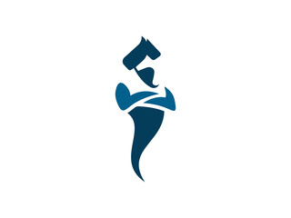 modern genie illustration vector logo