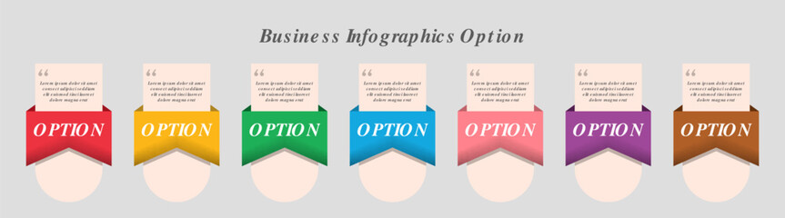7 options seven steps process business infographics template design diagram paper concept info graph layout background