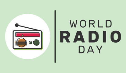 Vector illustration of World Radio Day. Celebrated on 13 February to raise awareness about the importance of Radio