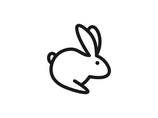 modern rabbit illustration vector logo