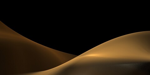 Abstract fractal waves on black background. Dunes