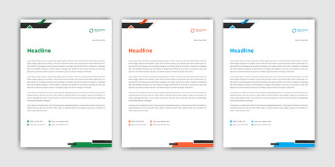 Corporate business letterhead template design, modern and creative letterhead template