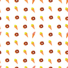 Ice cream and donut seamless pattern