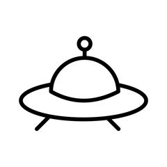 Alien space outline vector icon illustration