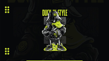Duck in style illustration