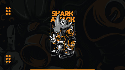 Shark Attack Illustration