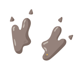 Obraz premium Dinosaur footprint tracks. Illustrations paw, claw predator. Dinosaur footprint perfect for textile, wrap and wallpaper and design.