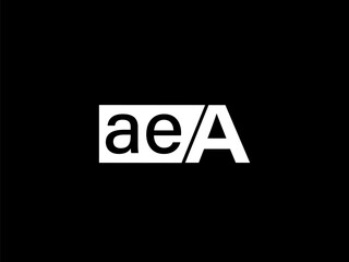 AEA Logo and Graphics design vector art, Icons isolated on black background