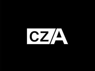 CZA Logo and Graphics design vector art, Icons isolated on black background - obrazy, fototapety, plakaty