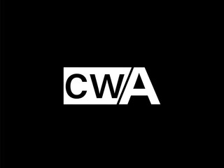 CWA Logo and Graphics design vector art, Icons isolated on black background