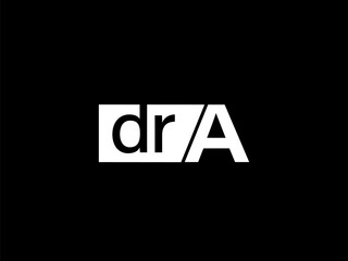 DRA Logo and Graphics design vector art, Icons isolated on black background