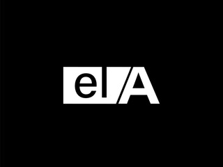 ELA Logo and Graphics design vector art, Icons isolated on black background