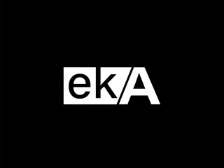 EKA Logo and Graphics design vector art, Icons isolated on black background