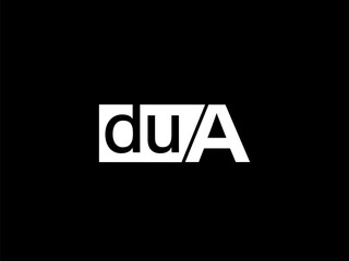 DUA Logo and Graphics design vector art, Icons isolated on black background