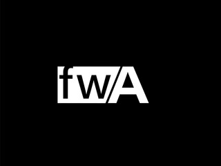 FWA Logo and Graphics design vector art, Icons isolated on black background