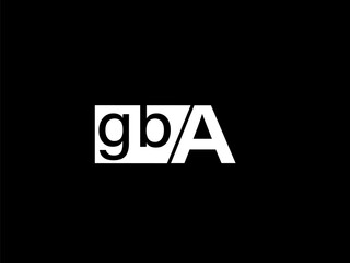 GBA Logo and Graphics design vector art, Icons isolated on black background