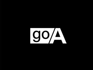 GOA Logo and Graphics design vector art, Icons isolated on black background