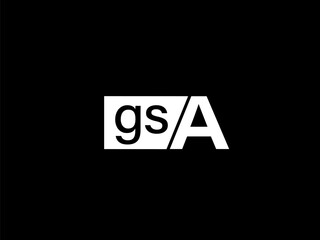 GSA Logo and Graphics design vector art, Icons isolated on black background