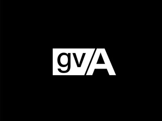 GVA Logo and Graphics design vector art, Icons isolated on black background