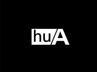 HUA Logo and Graphics design vector art, Icons isolated on black background
