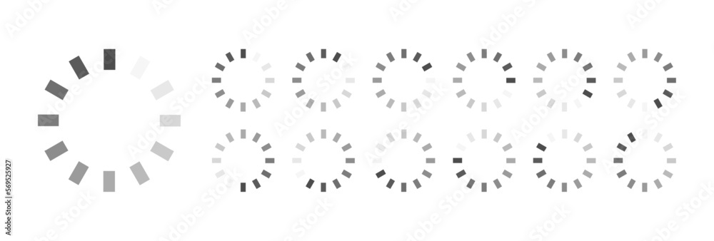 Fototapete circular loading buffering icons vector video ready for animation gif all keyframes frames bufring c