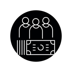 Sponsorship line icon. Business crowdfunding and Finance