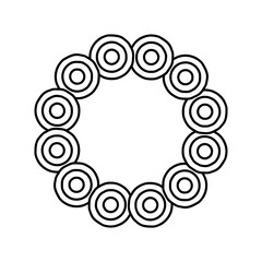 Stylish round frames with examples of the names or white space of your store . Vector frameworks